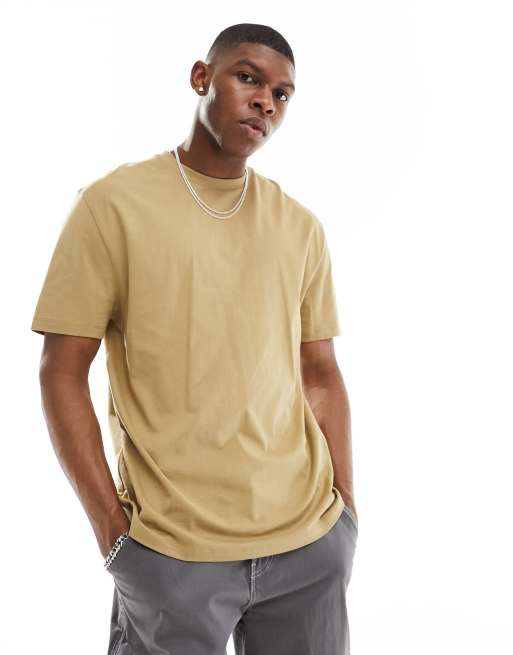 ASOS DESIGN – Lockeres Basic-T-Shirt in Braun