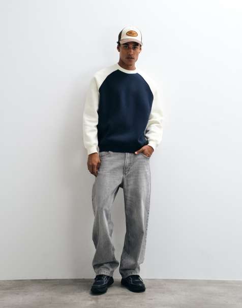 ASOS DESIGN lockeres Raglan-Shirt mit Kontrastdetails und Rundhalsausschnitt aus Poly-Baumwolle - view 1