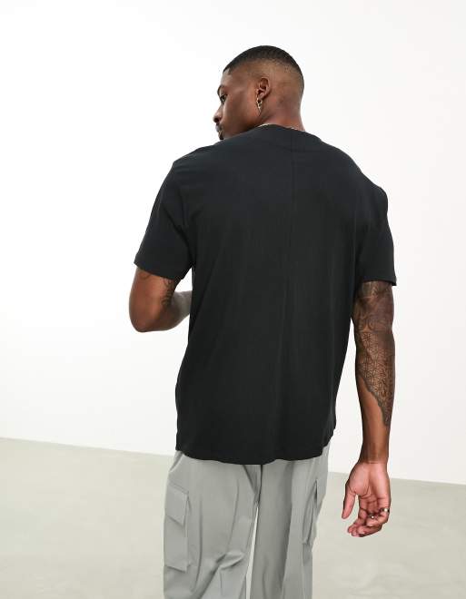 ASOS DESIGN – Lockeres, strukturiertes Baseball-T-Shirt in Schwarz , 2 von 4