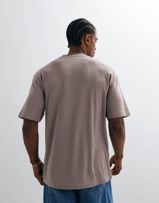 ASOS DESIGN lockeres T-Shirt in brauner Struktur, 4 von 5