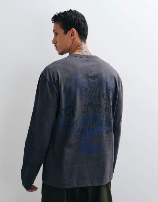ASOS DESIGN lockeres T-Shirt mit Grafik in verwaschenem Anthrazit, 3 von 5