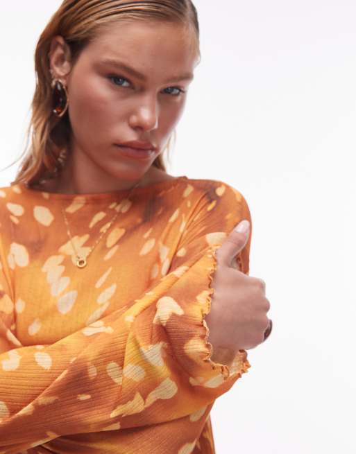 ASOS DESIGN – Lockeres,geripptes Minikleid mit Batikprint, 3 von 4