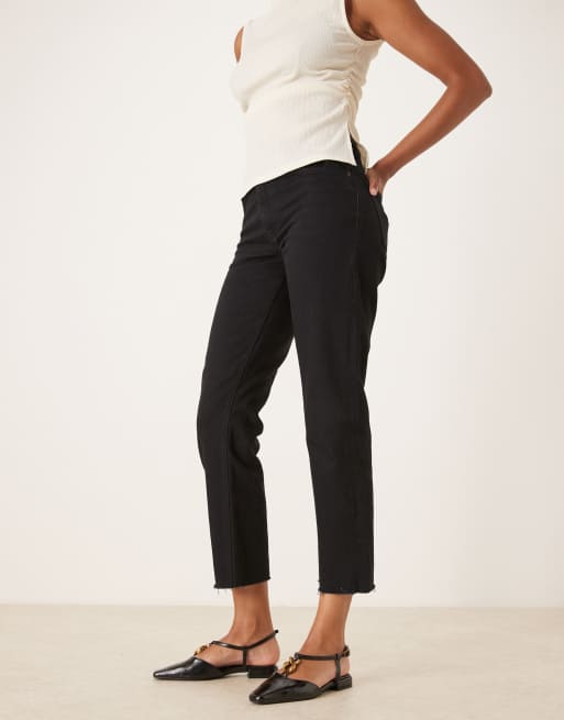 ASOS DESIGN Lockhart chisel toe trim detail slingback in black, 2 of 4