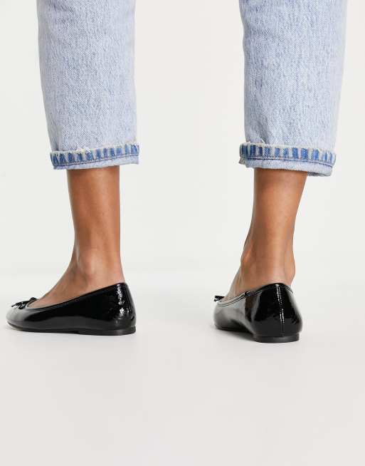 ASOS DESIGN - Locus - Ballerines plates rondes - Noir verni effet froissé, 2 de 4
