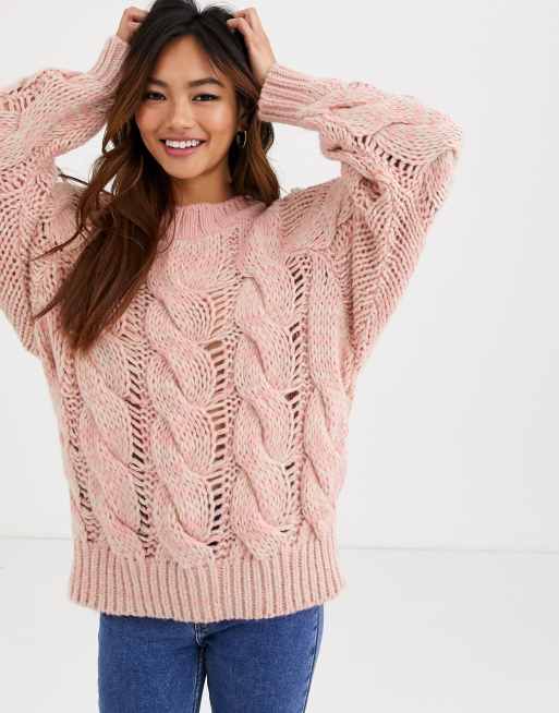 ASOS DESIGN lofty knit cable sweater ASOS