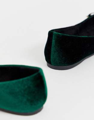 green velvet flats