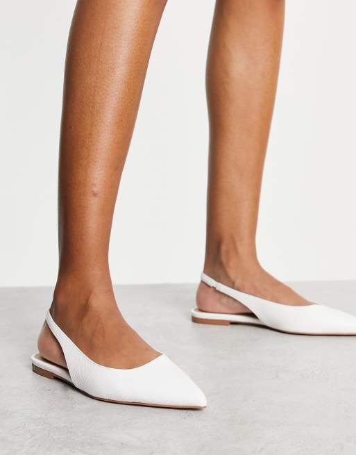 ASOS DESIGN - Lola - Ballerines effet lézard avec bride arrière - Blanc, 2 de 4
