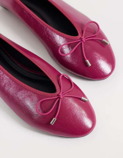 ASOS DESIGN - Lola - Ballerines souples avec nœud - Framboise, 3 de 4
