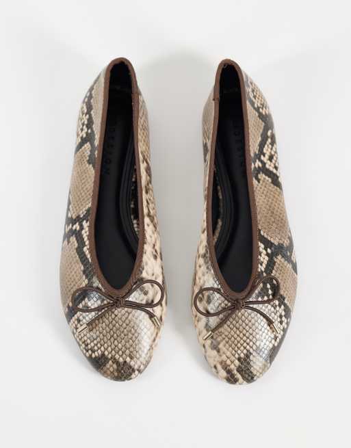 ASOS DESIGN - Lola - Ballerines souples avec nœud - Serpent et chocolat, 2 de 4