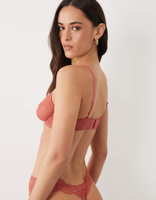 ASOS DESIGN Lola Bügel-BH aus Spitze in Terrakotta - Braun, 4 von 4