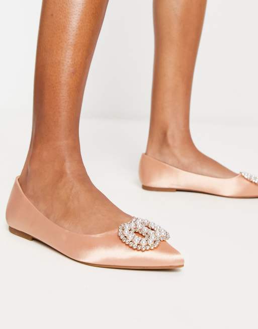 Pearl embellished flats