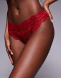 [ASOS DESIGN] ASOS DESIGN Lola lace brazilian briefs in red 18 RED