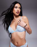[ASOS DESIGN] ASOS DESIGN Lola lace classic triangle bra in baby blue 4 Baby blue