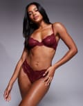 [ASOS DESIGN] ASOS DESIGN Lola lace underwired bra in burgundy 36D BURGUNDY
