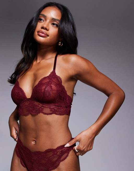 ASOS DESIGN – Lola – Longline-Bustier aus Spitze in Burgunderrot, 2 von 4
