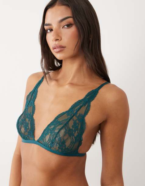 ASOS DESIGN - Lola - Soutien-gorge souple en dentelle avec bonnets montants - Vert émeraude - view 1