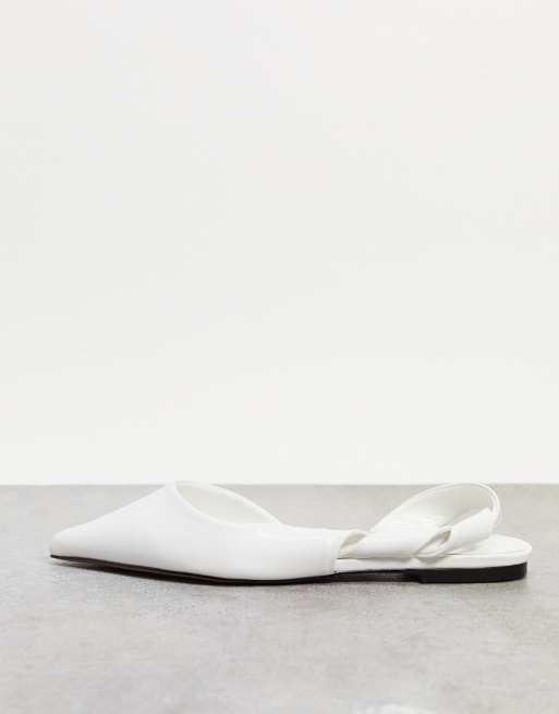 ASOS DESIGN - Lone - Ballerine con cinturino posteriore arrotolato bianche, 4 di 4