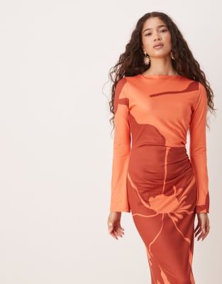 Asos Design Long Angel Sleeves Midi Dress