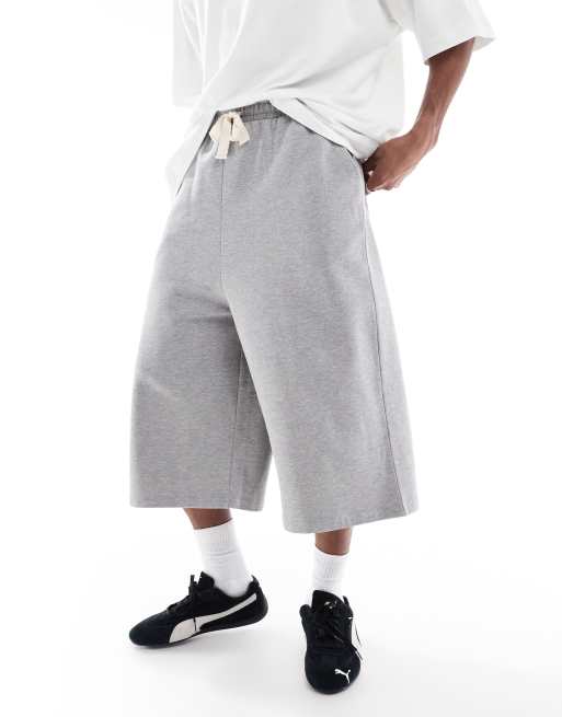 ASOS DESIGN long bermuda shorts in gray