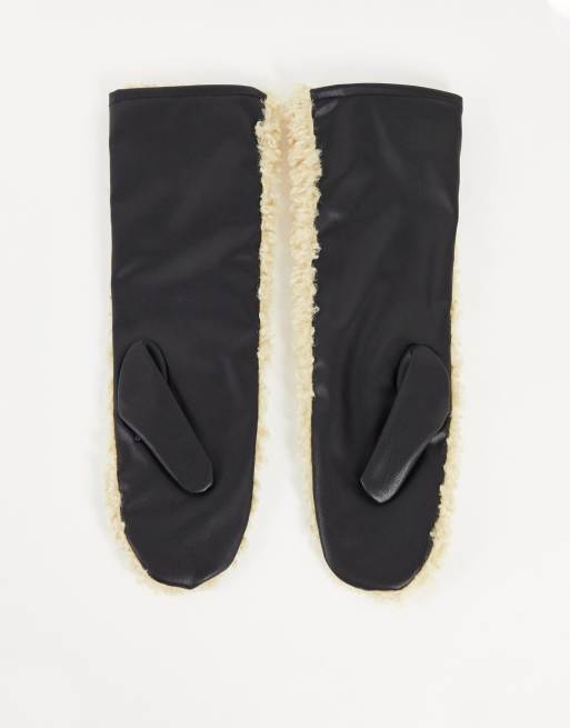 ASOS DESIGN long mittens in cream ASOS