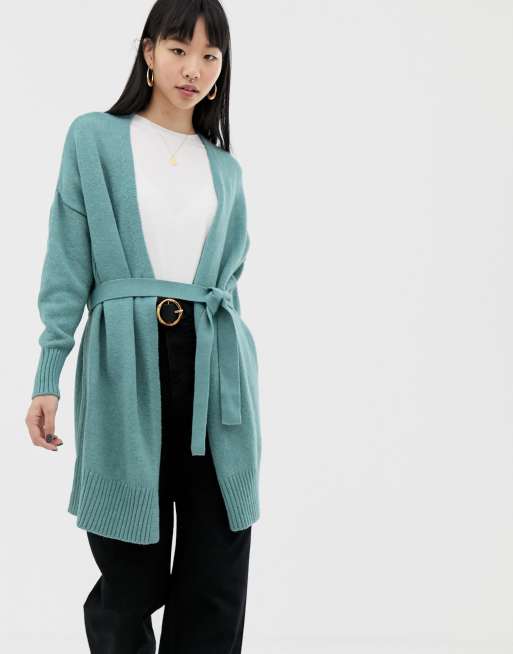 Long cardigan with on sale belt