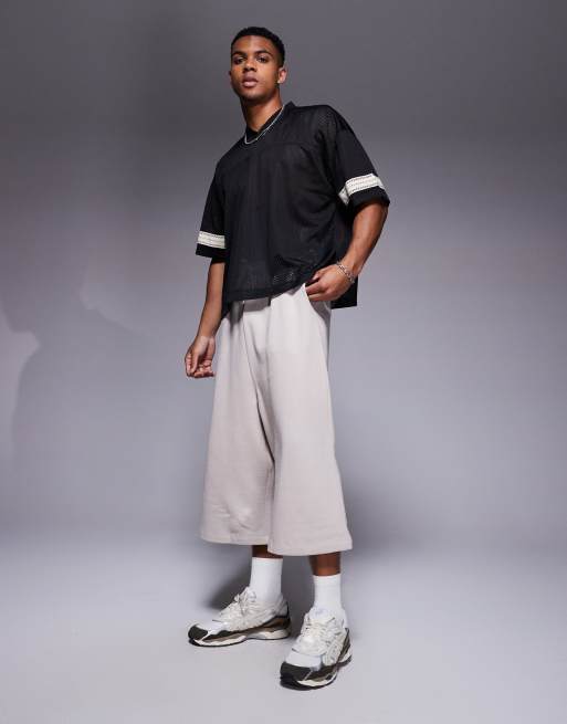 ASOS DESIGN long cotton jorts in brown