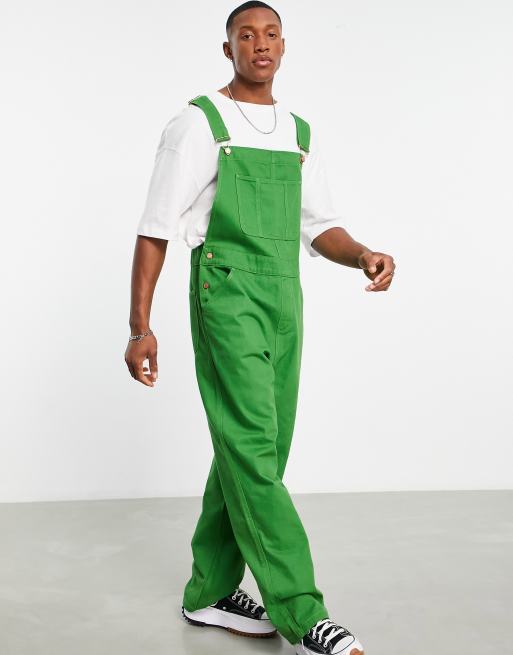 ASOS DESIGN long denim dungaree in green ASOS