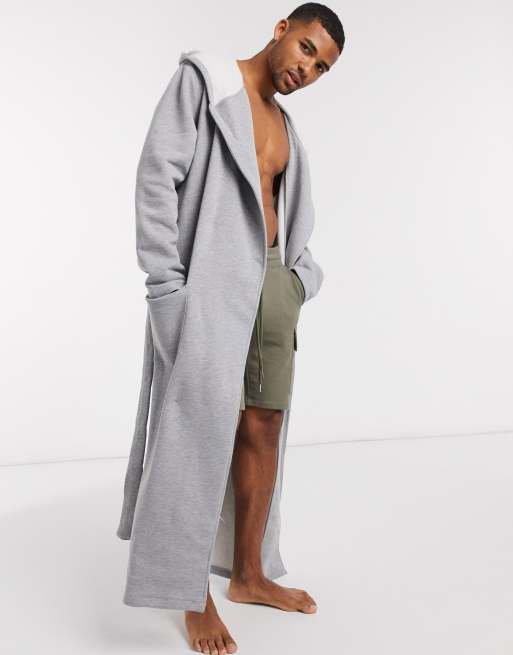 ASOS DESIGN long dressing gown in super soft grey jersey ASOS