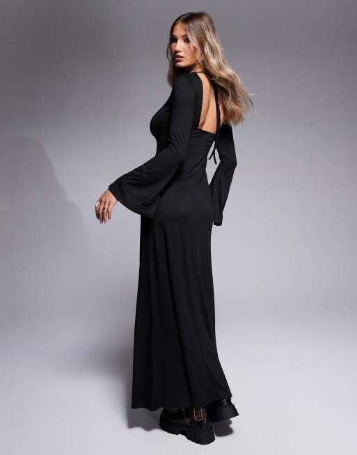 Asos black evening dress best sale