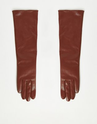 ASOS DESIGN long gloves in brown - ASOS Price Checker