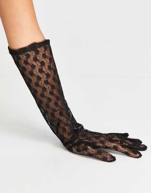 ASOS DESIGN long lace gloves black ASOS