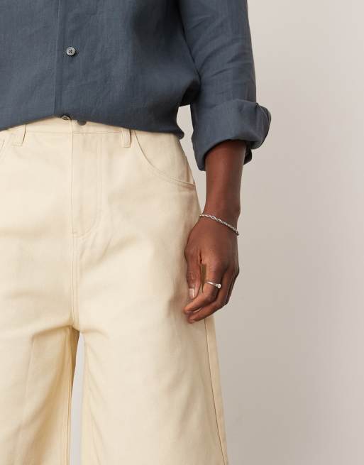 ASOS DESIGN long length canvas shorts in ecru, 5 of 5