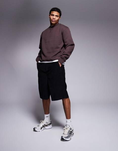 ASOS DESIGN long length corduroy shorts in black - view 1