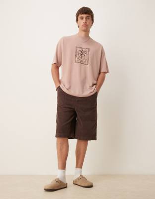 ASOS DESIGN long length corduroy shorts in brown