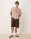[ASOS DESIGN] ASOS DESIGN long length corduroy shorts in brown W36 BROWN