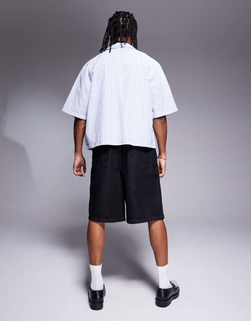 ASOS DESIGN long length denim jorts in black