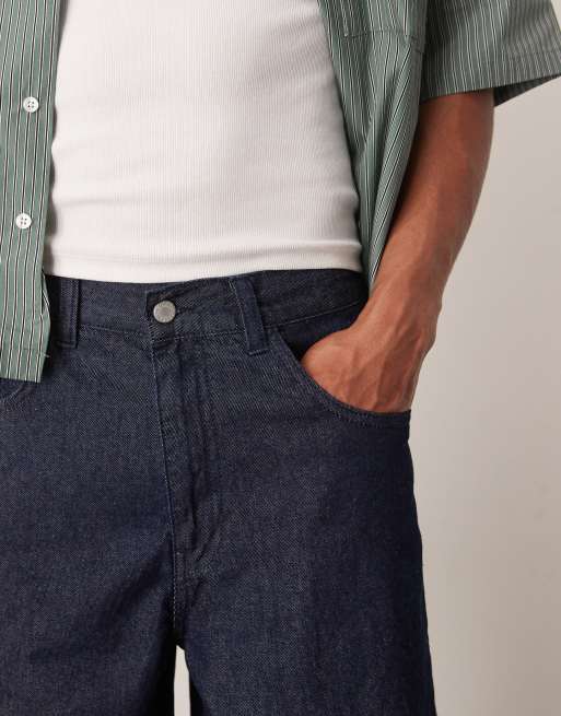 ASOS DESIGN long length denim jort in raw wash