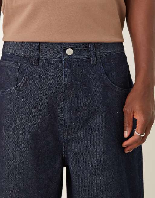ASOS DESIGN long length denim jort in raw wash, 2 of 5