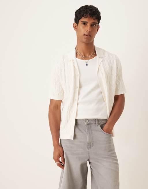 ASOS DESIGN long length denim jorts in light gray wash