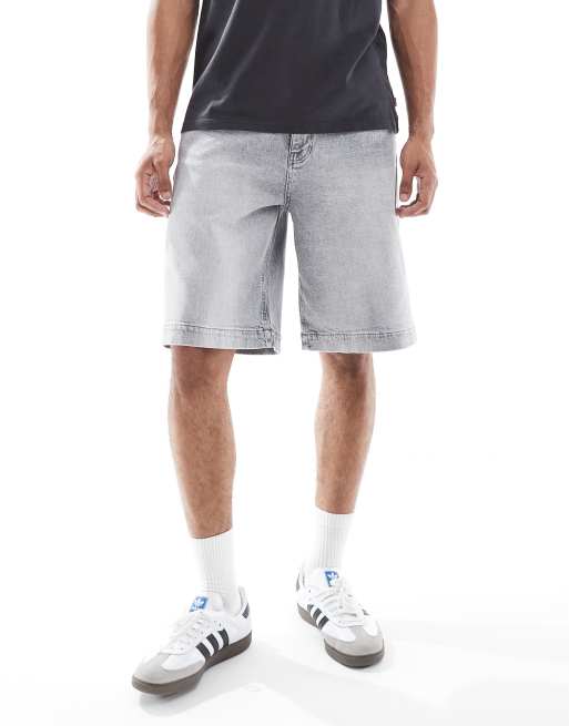 ASOS DESIGN long length denim jorts in light grey, 2 of 5