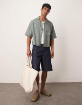 ASOS DESIGN long length denim jorts in rinse black
