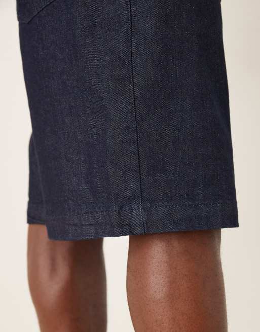 ASOS DESIGN - Bermuda long en jean - Bleu brut