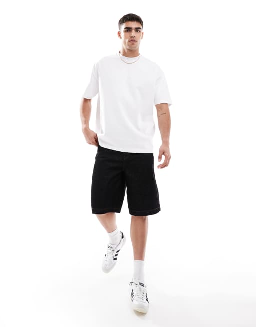 ASOS DESIGN long length denim jorts in rinse black