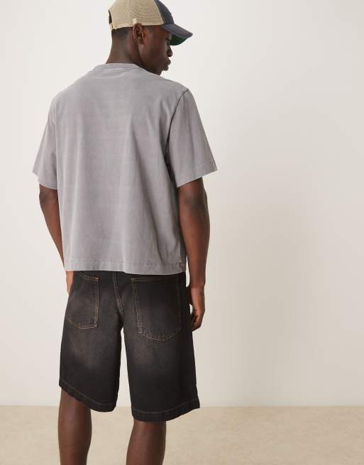 ASOS DESIGN - Lange denimjorts i farvet brun vask