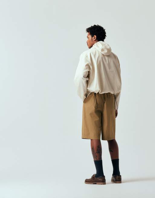 ASOS DESIGN long length jorts in tam techy fabric, 3 of 5