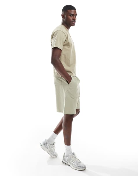 ASOS DESIGN long length ripstop shorts in light khaki - view 1