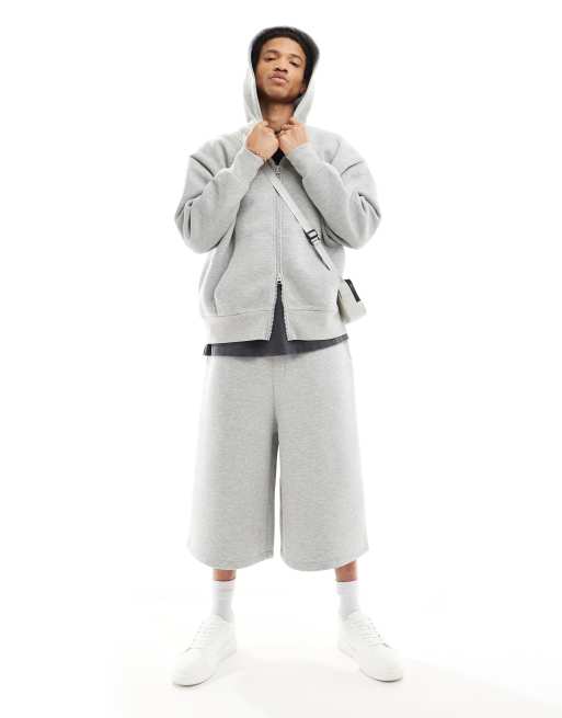 ASOS DESIGN long length scuba jort in grey marl 