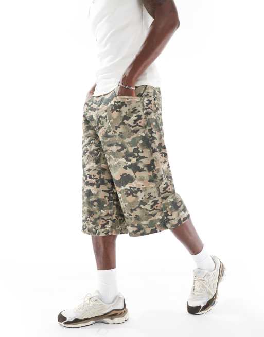 ASOS DESIGN long length jorts in camo