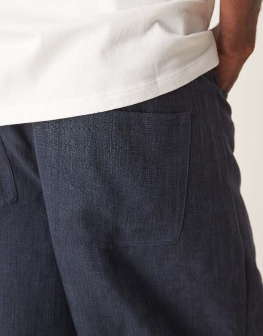 ASOS DESIGN long length shorts in navy, 5 of 5