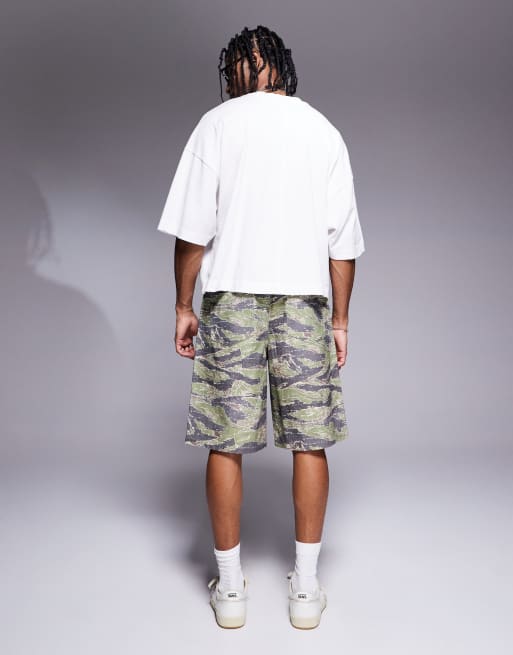 ASOS DESIGN long length shorts with carpenter detailing in camo, 2 of 5